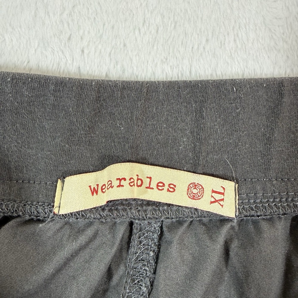 XCVI GEYSER CROP Womans Pants Sz XL Charcoal Pull On Ruched Leg Boho Minimalist - Picture 5 of 11